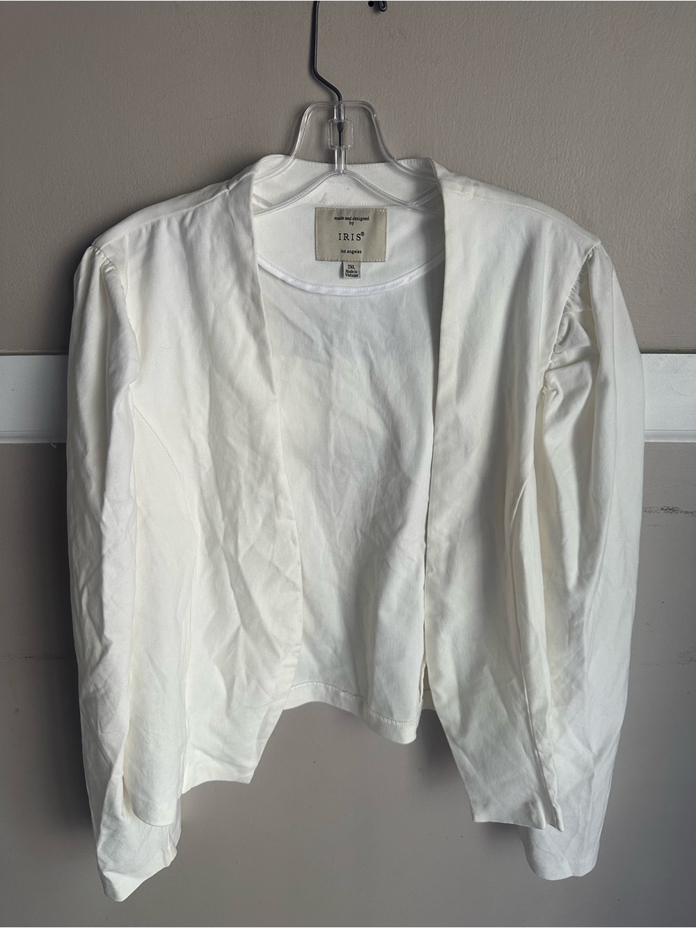 NWT IRIS White Open-Front Women's Jacket Size 2XL - Picture 1 of 3